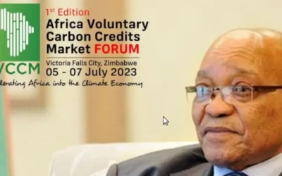 Why did Jacob Zuma represent Belarus at the Africa Voluntary Carbon Credits Market Forum in Zimbabwe?